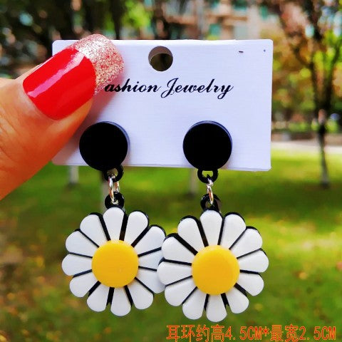 Acrylic smiley face letter earrings MIC-HanS004