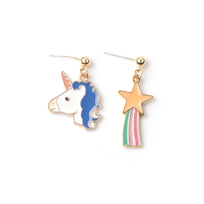 Asymmetric cartoon alloy earrings (Minimo de Compra 3) MIC-HongC019