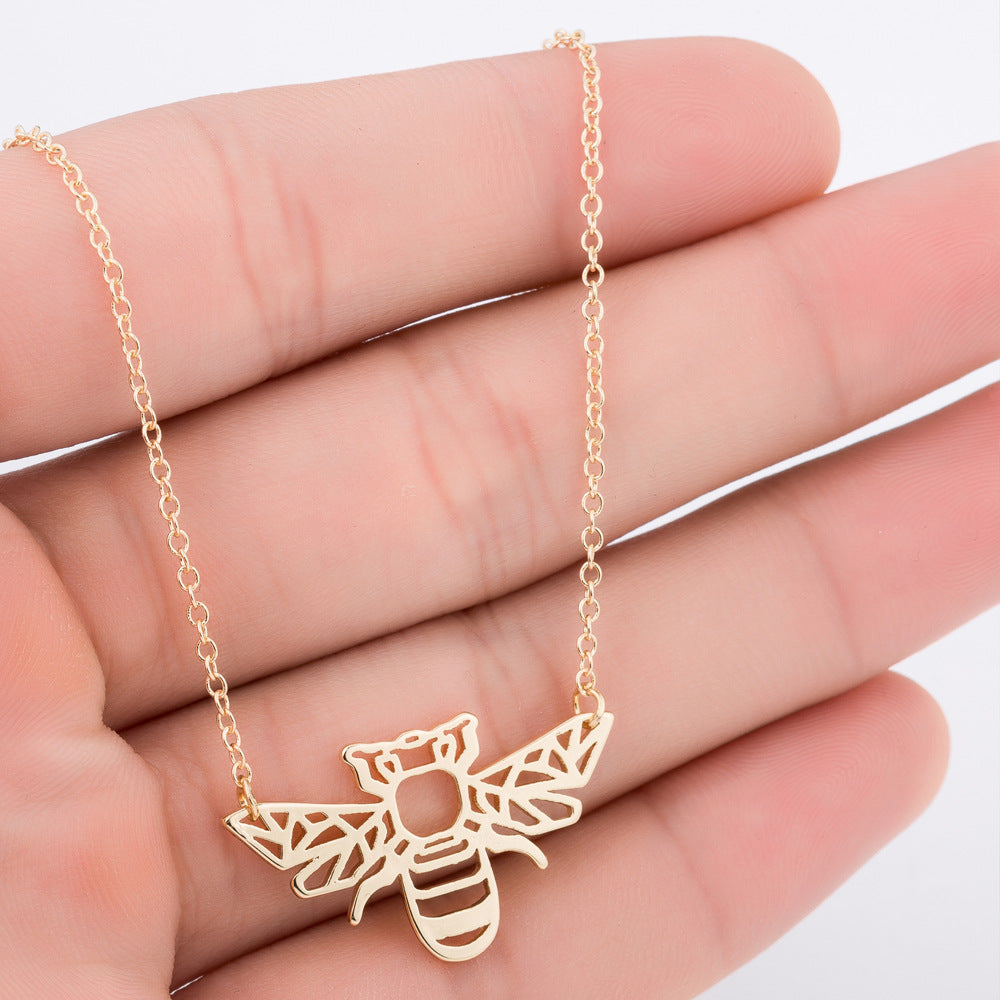 Necklaces Stainless Steel Hollow Bee SS027