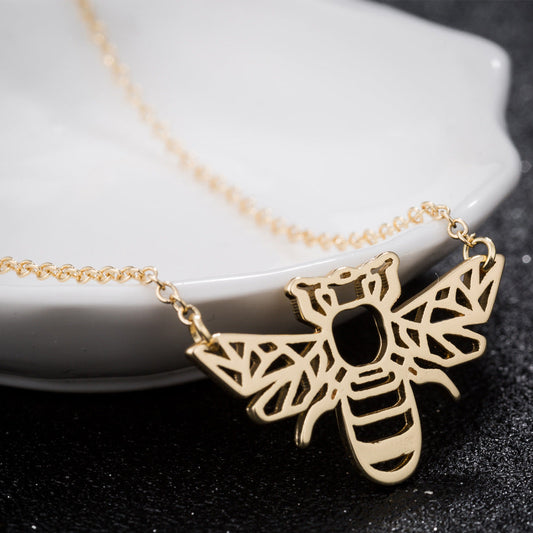 Necklaces Stainless Steel Hollow Bee SS027