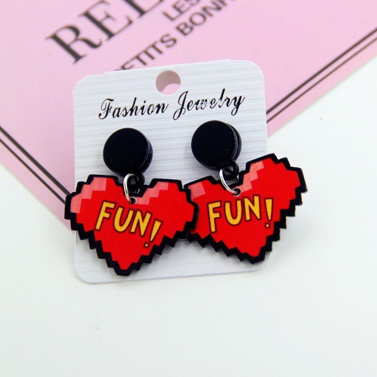 Acrylic Mouth Flower Earrings MIC-HanS002