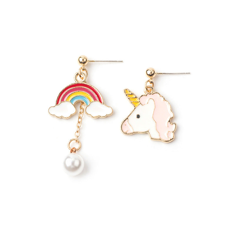 Asymmetric cartoon alloy earrings (Minimo de Compra 3) MIC-HongC019