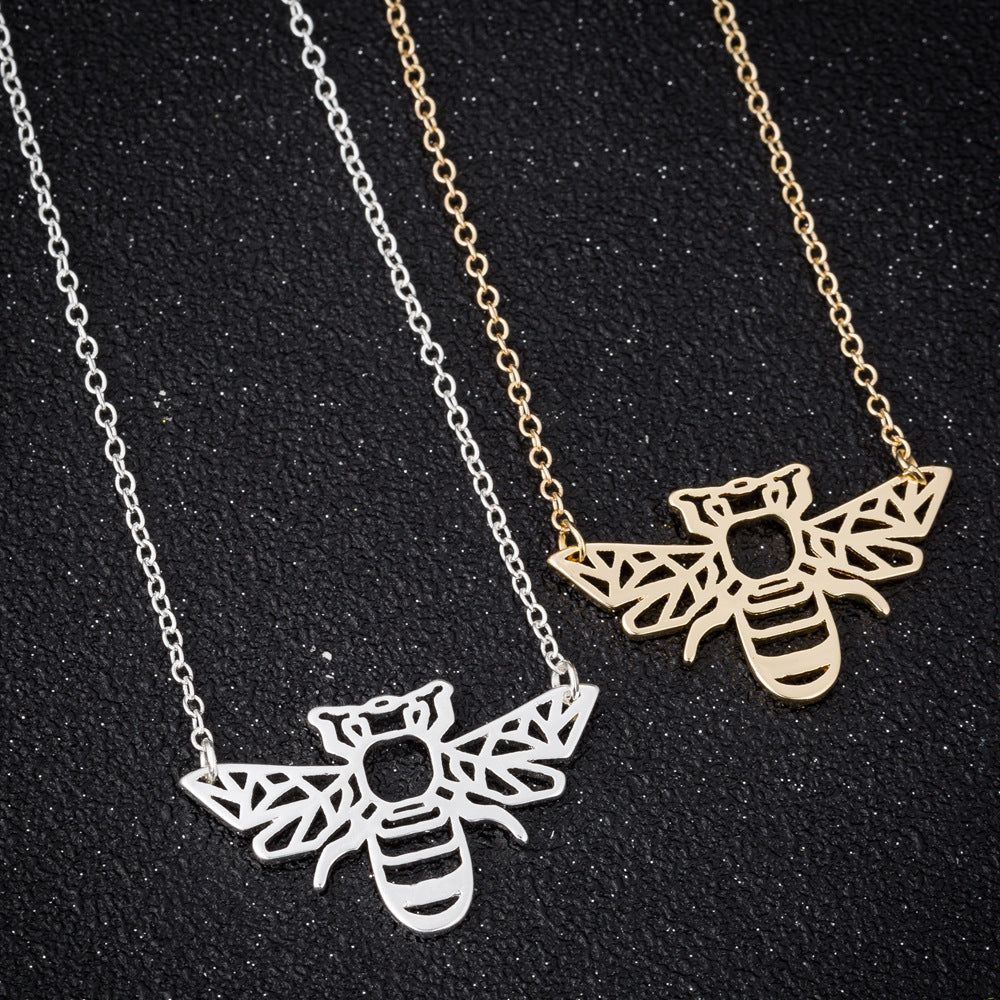 Necklaces Stainless Steel Hollow Bee SS027