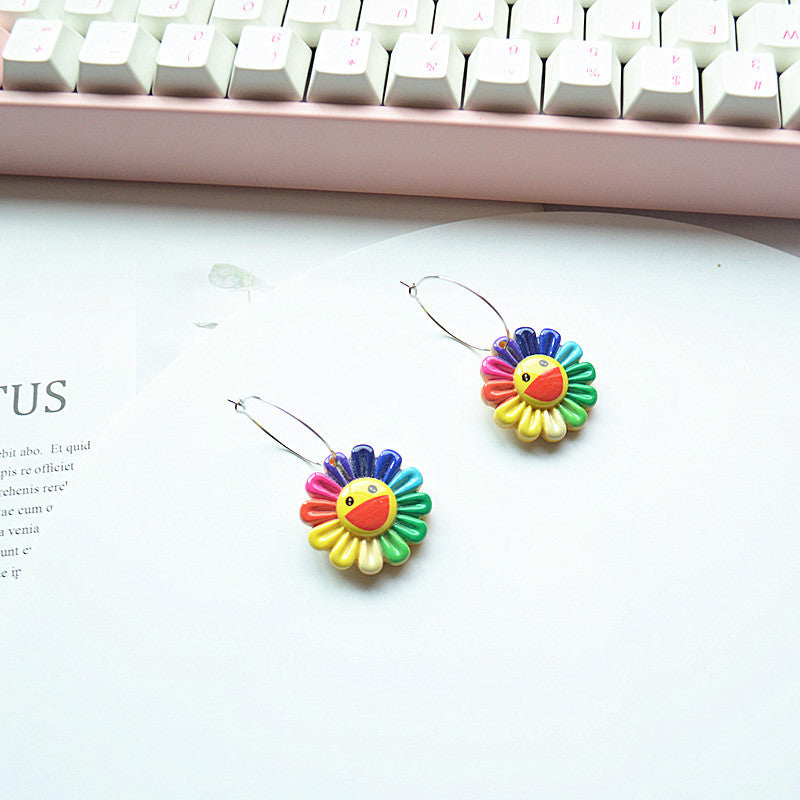 Resin Colorful Sunflower Ear Clip (Minimo de Compra 2) MIC-XieN034