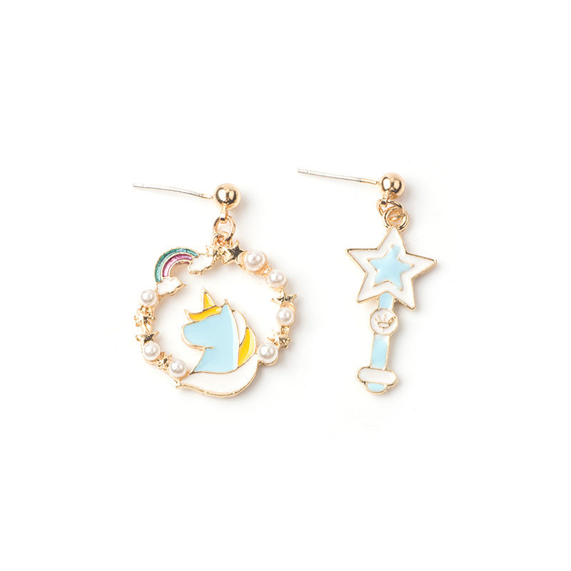 Asymmetric cartoon alloy earrings (Minimo de Compra 3) MIC-HongC019