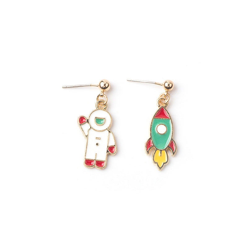 Asymmetric cartoon alloy earrings (Minimo de Compra 3) MIC-HongC019