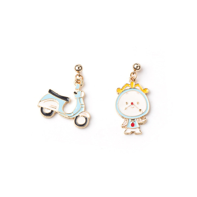 Asymmetric cartoon alloy earrings (Minimo de Compra 3) MIC-HongC019