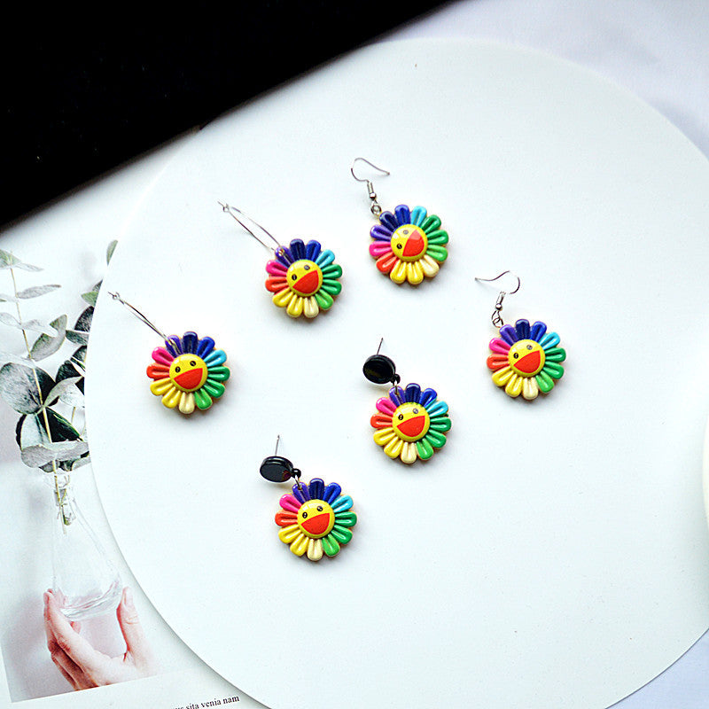 Resin Colorful Sunflower Ear Clip (Minimo de Compra 2) MIC-XieN034