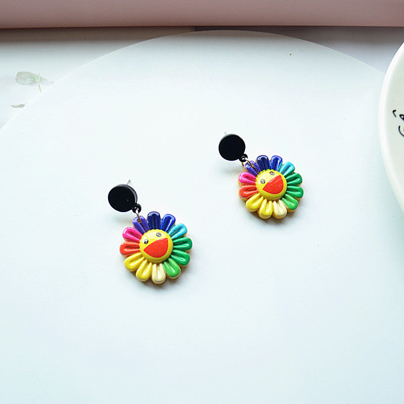 Resin Colorful Sunflower Ear Clip (Minimo de Compra 2) MIC-XieN034