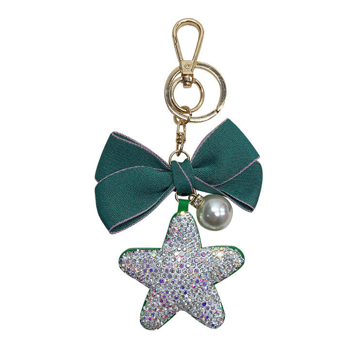 Diamond cartoon five-pointed star key chain  （Minimo de compra 2） MYA-LianX008