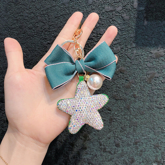 Diamond cartoon five-pointed star key chain  （Minimo de compra 2） MYA-LianX008