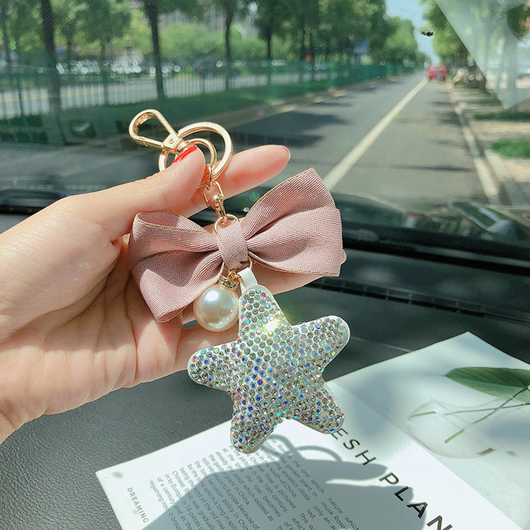 Diamond cartoon five-pointed star key chain  （Minimo de compra 2） MYA-LianX008