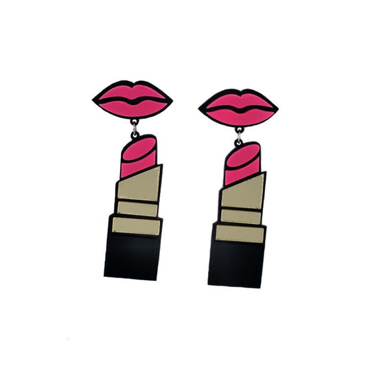 Acrylic long lip lipstick earrings MIC-QiuG009