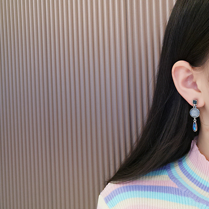 Alloy blue series earrings MYA-DieD001