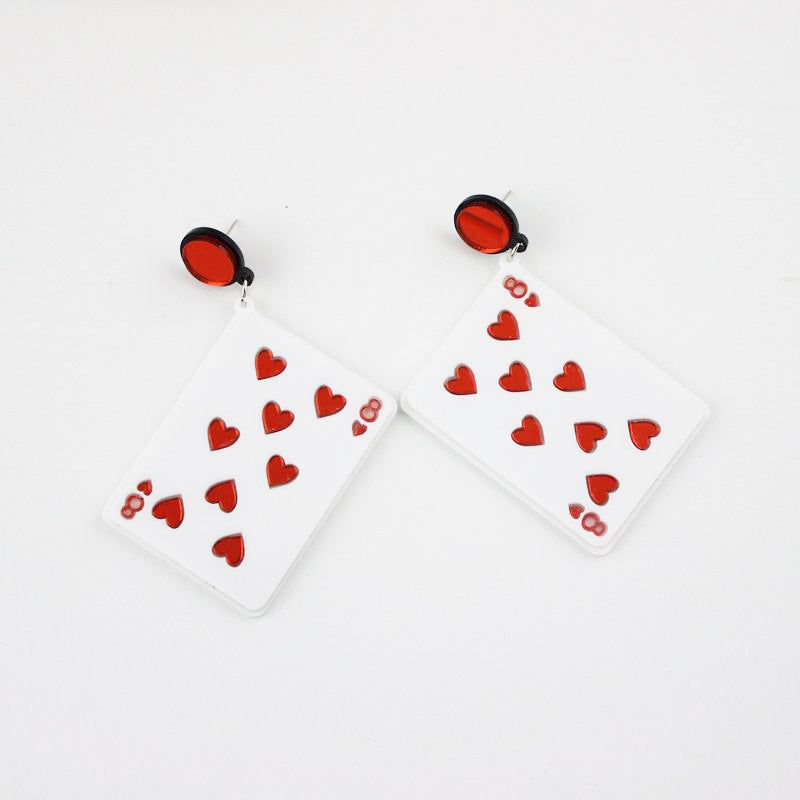 Acrylic Poker Large Stud Earrings MIC-QiuG007