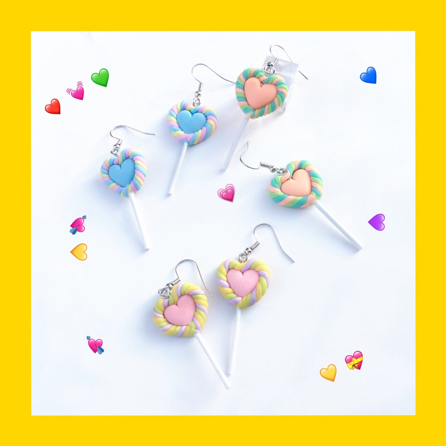 Resin cartoon love lollipop ear clip (Minimo de Compra 2) MIC-ChouT016