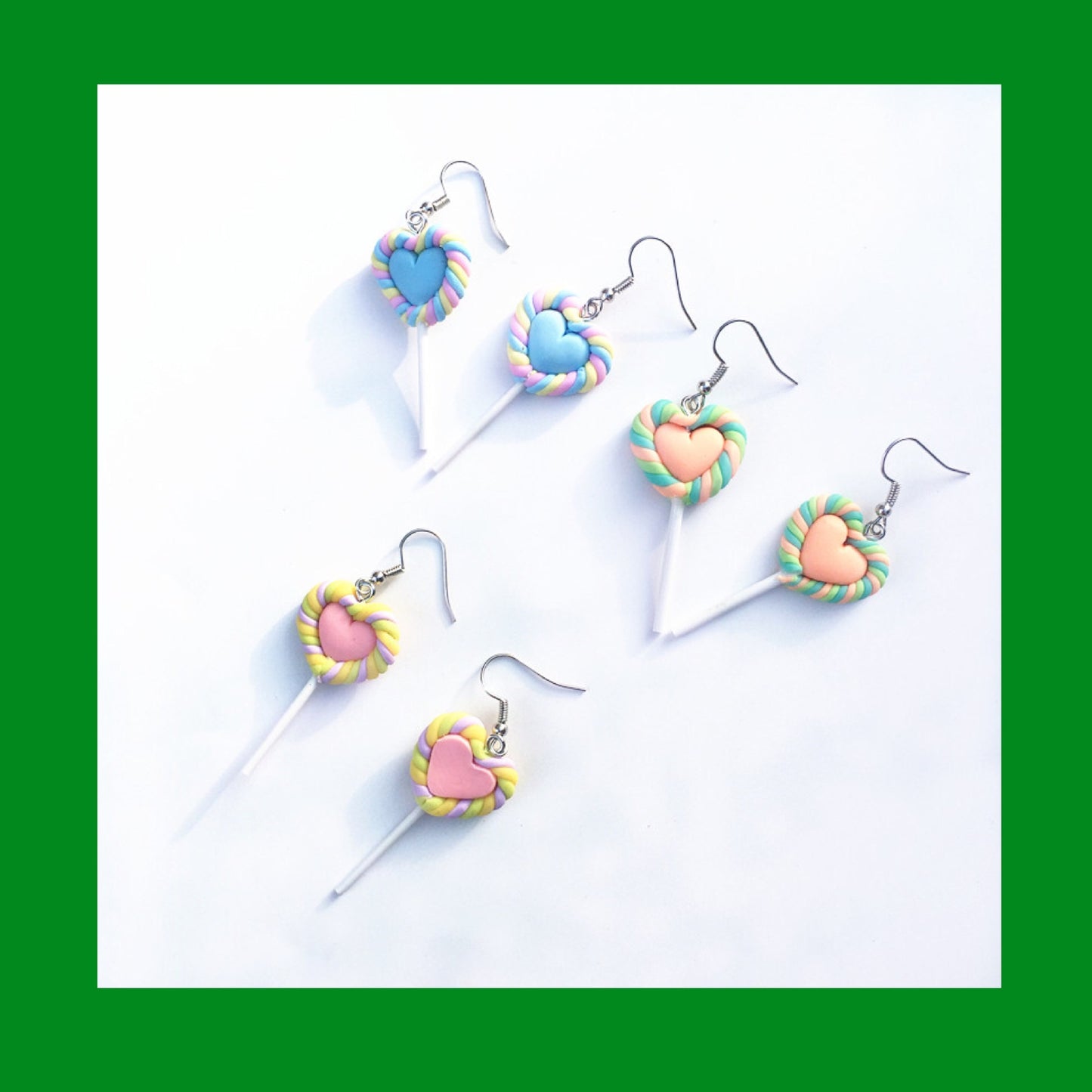 Resin cartoon love lollipop ear clip (Minimo de Compra 2) MIC-ChouT016