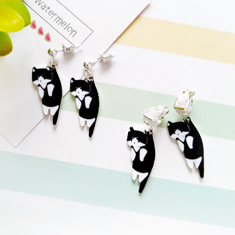 Alloy Animal Cat Earrings MYA-ShiE004