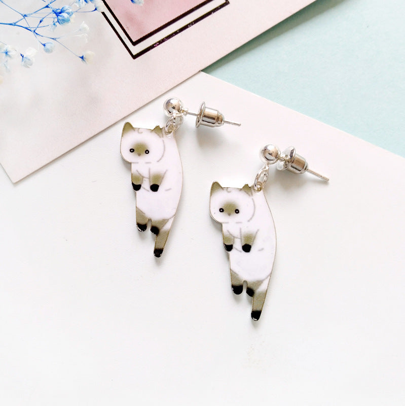 Alloy Animal Cat Earrings MYA-ShiE004