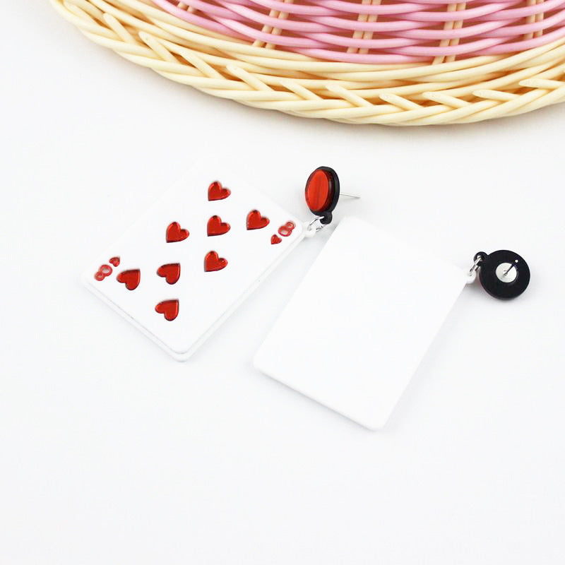 Acrylic Poker Large Stud Earrings MIC-QiuG007