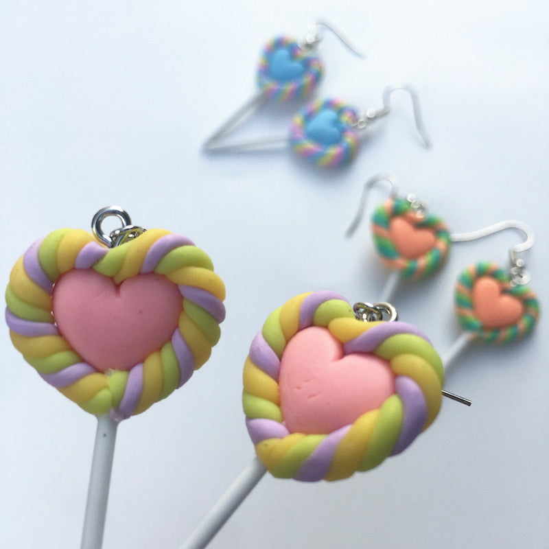 Resin cartoon love lollipop ear clip (Minimo de Compra 2) MIC-ChouT016