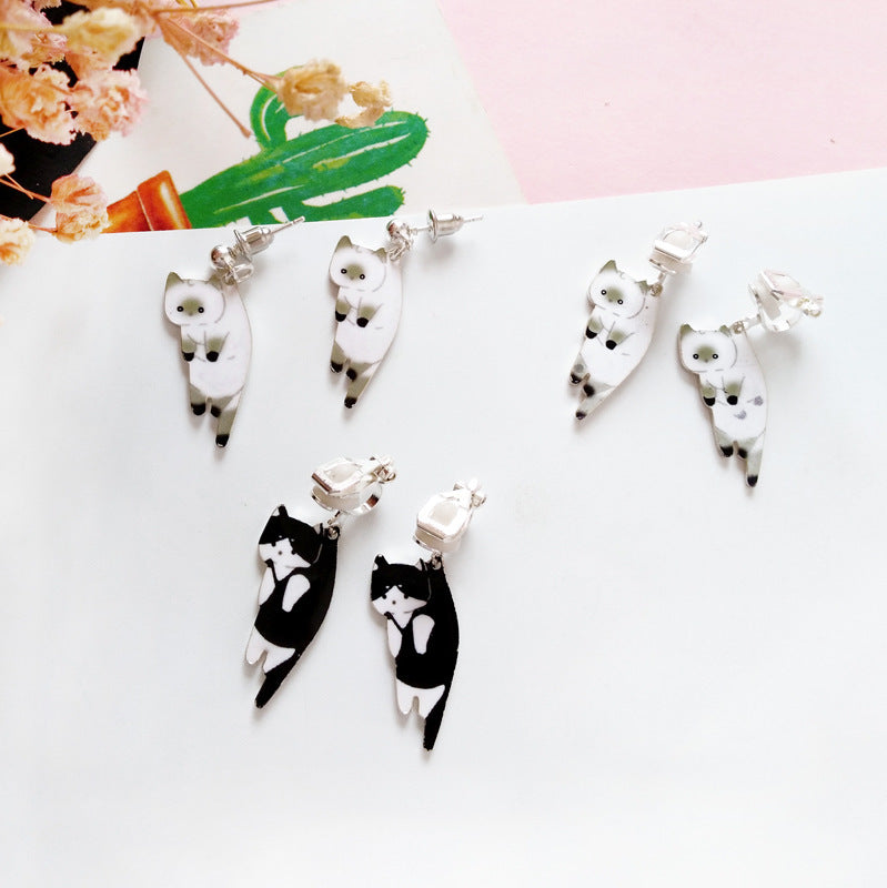 Alloy Animal Cat Earrings MYA-ShiE004