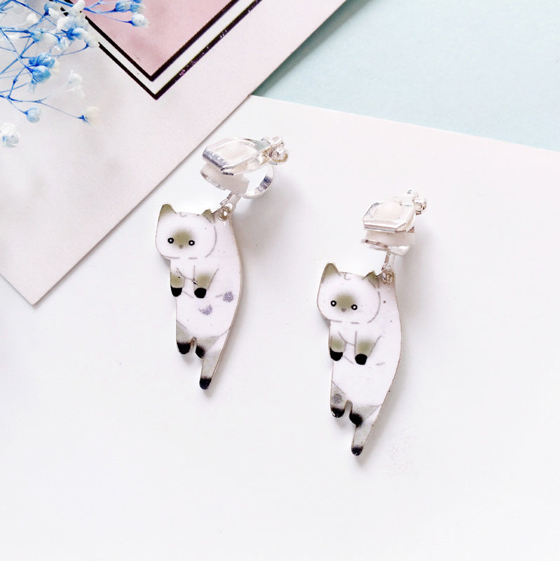 Alloy Animal Cat Earrings MYA-ShiE004