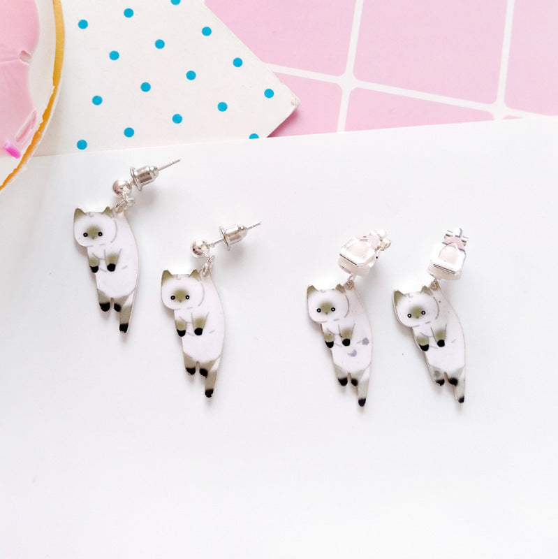 Alloy Animal Cat Earrings MYA-ShiE004