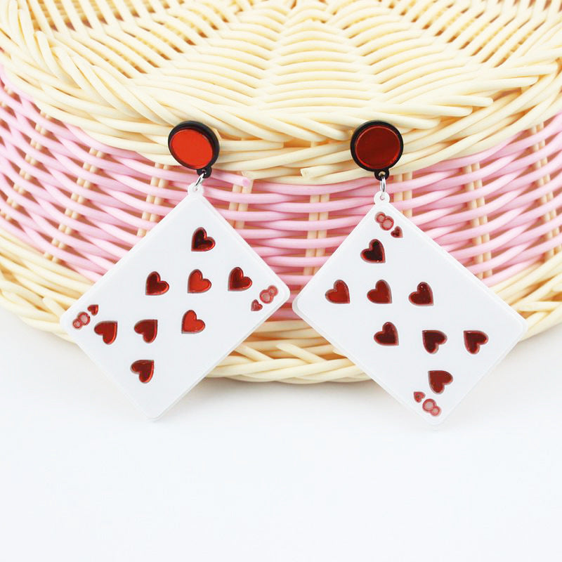 Acrylic Poker Large Stud Earrings MIC-QiuG007