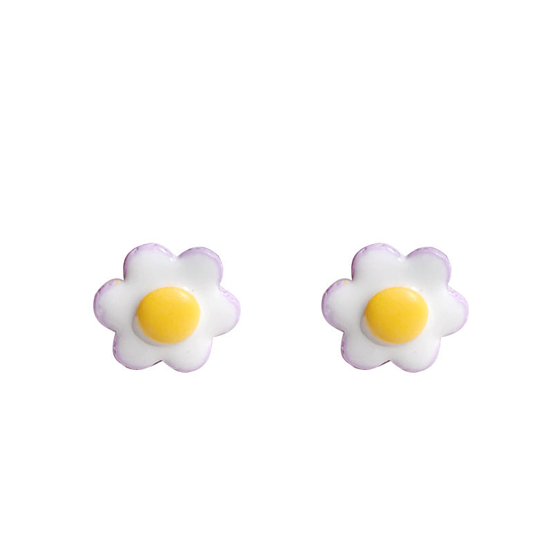 Alloy Small Fresh Sunflower Earrings MIC-LvG010