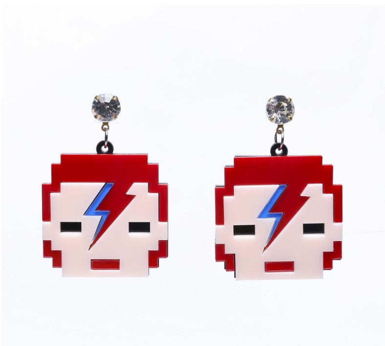 Acrylic Lightning Red Hair Earrings MIC-NingD037