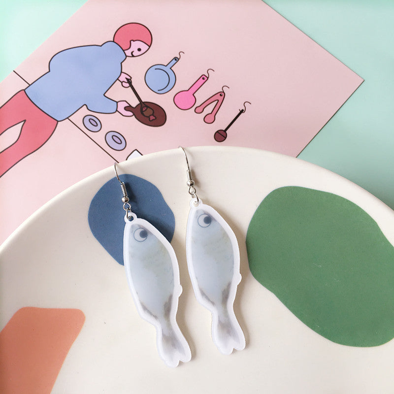 Acrylic funny salted fish earrings MIC-ChouT001