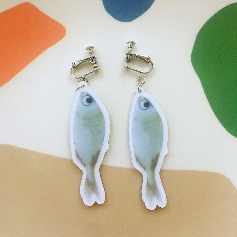 Acrylic funny salted fish earrings MIC-ChouT001