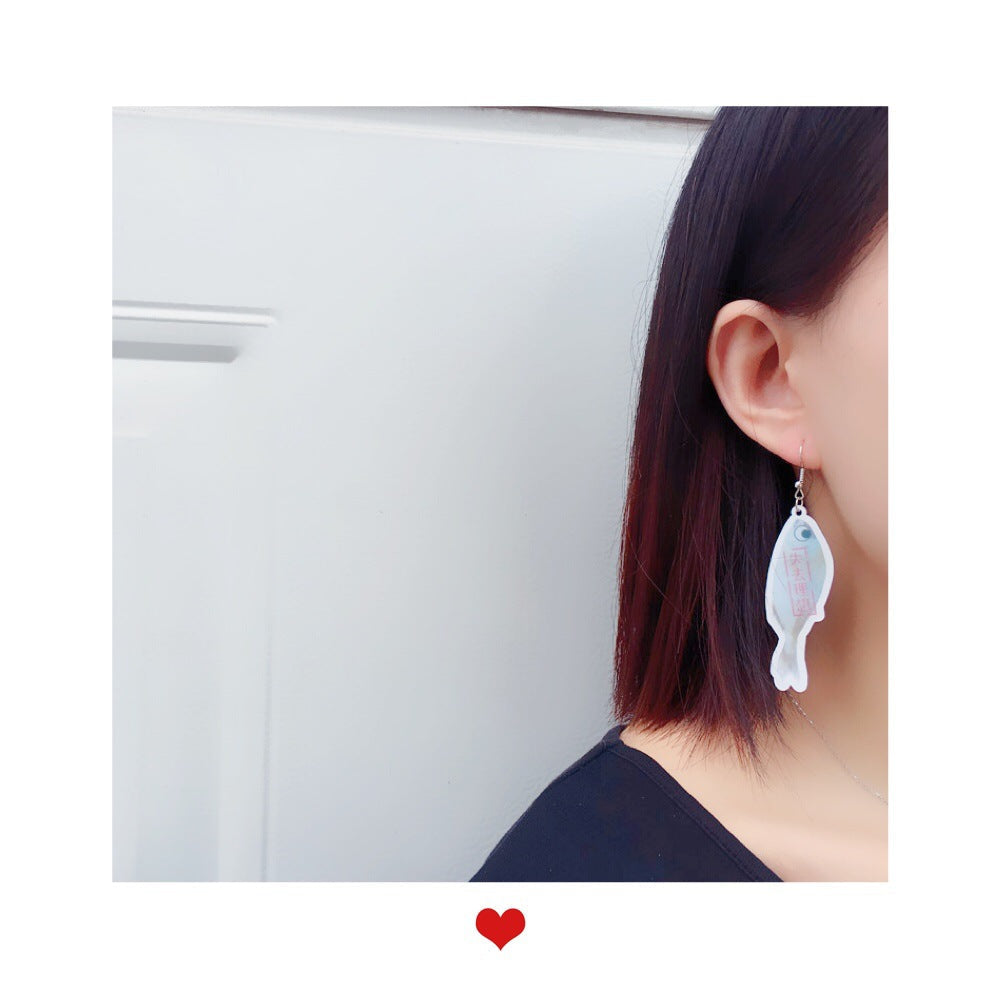 Acrylic funny salted fish earrings MIC-ChouT001