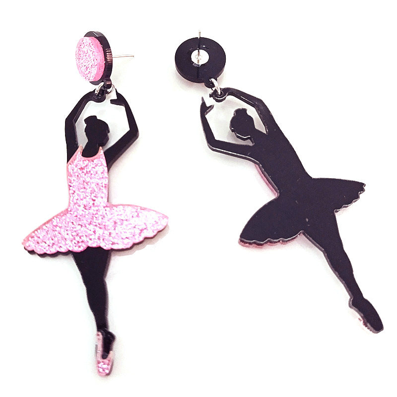 Acrylic Ballet Girl Earrings MIC-ChouD019