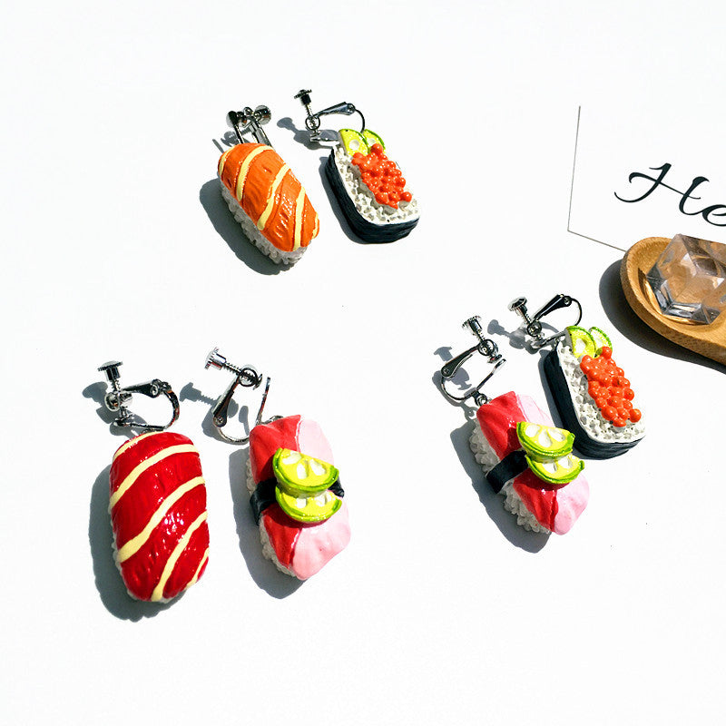 Resin asymmetric sushi ear clip (Minimo de Compra 2) MIC-ChouT012