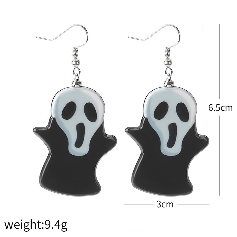 Acrylic Halloween Skull Witch Earrings MIC-MDD044