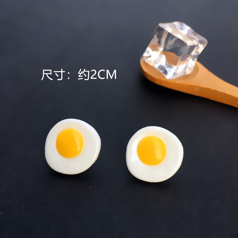 Resin cartoon fried egg ear clip (Minimo de Compra 2) MIC-ChouT021