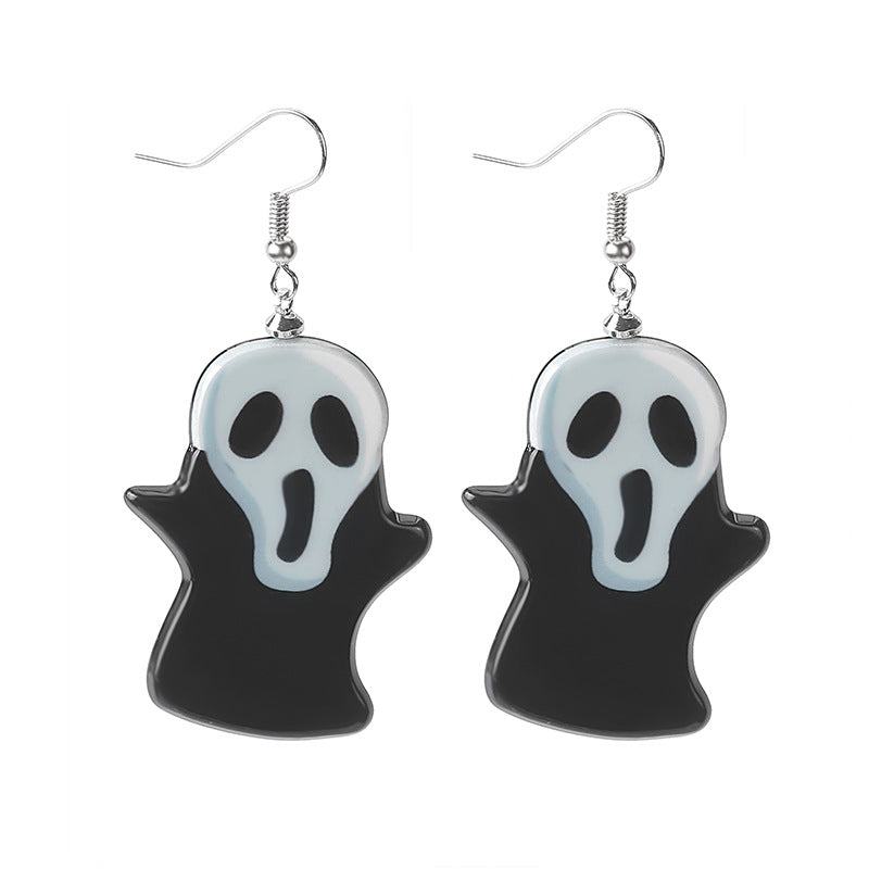 Acrylic Halloween Skull Witch Earrings MIC-MDD044