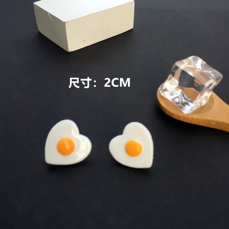 Resin cartoon fried egg ear clip (Minimo de Compra 2) MIC-ChouT021