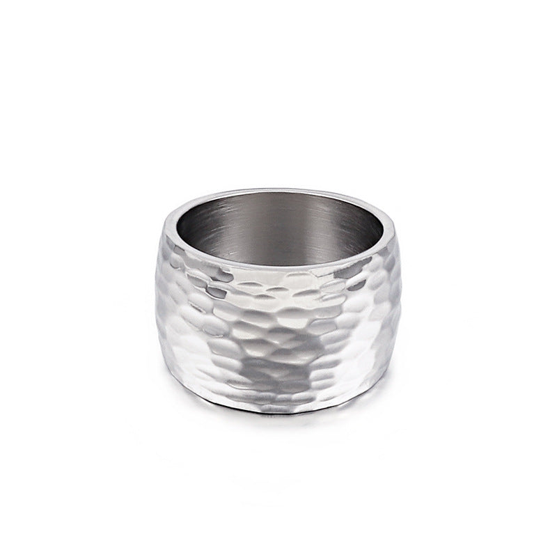 Ring Stainless Steel Simple Style Irregular Texture PERMKAL001