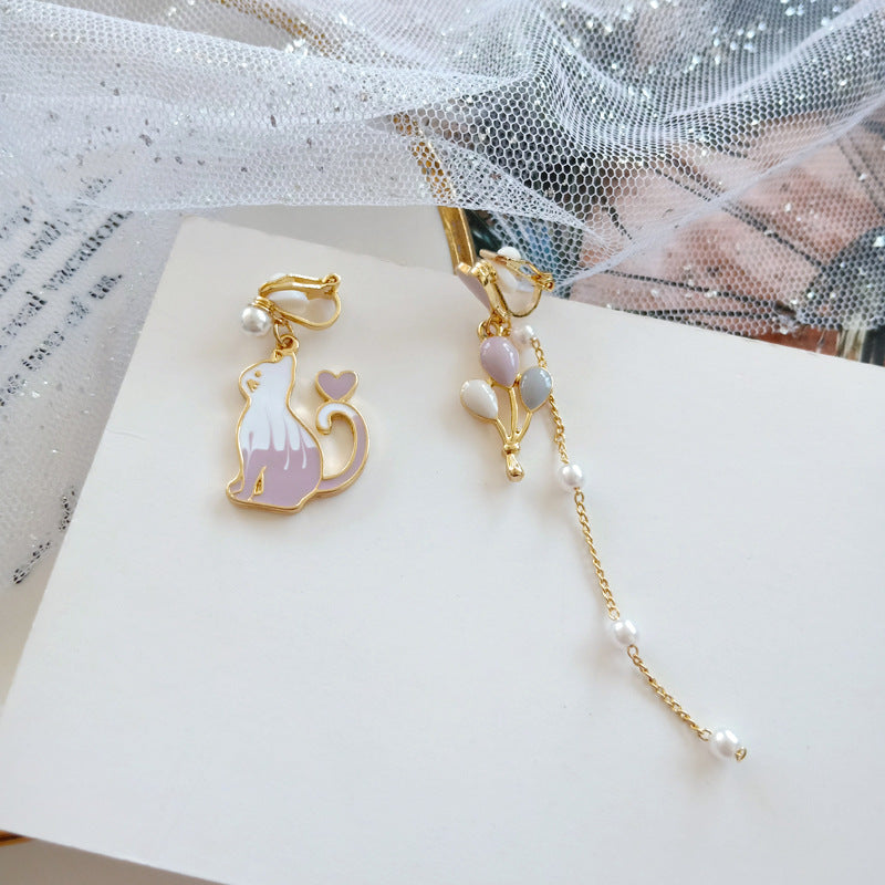 Alloy balloon cat earrings MYA-BLD011