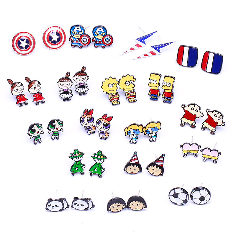 Alloy New Cartoon Anime Earrings (Minimo de Compra 10) MIC-QiR048