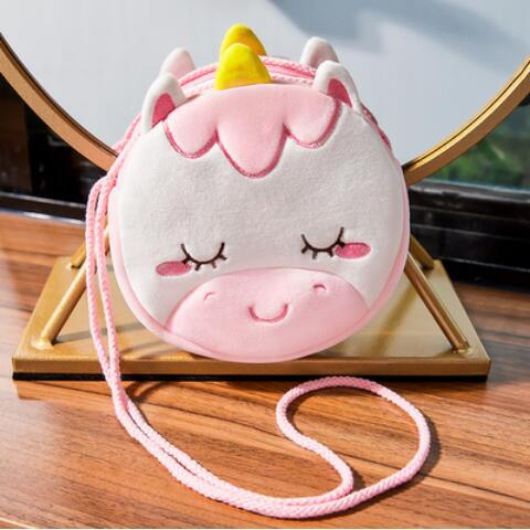 Plush cartoon unicorn messenger shoulder bag(Minimo de compra 5) MIC-SaiM005