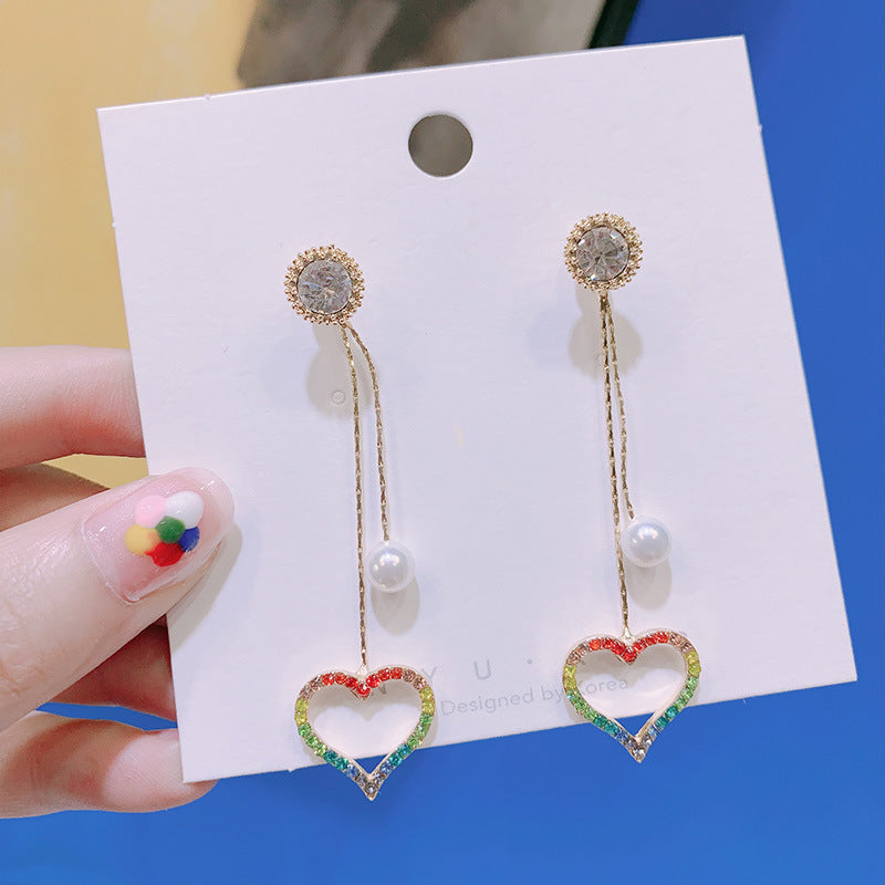 Alloy Love Five Point Star Pearl Earrings (Minimo de Compra 2) MIC-KaT001