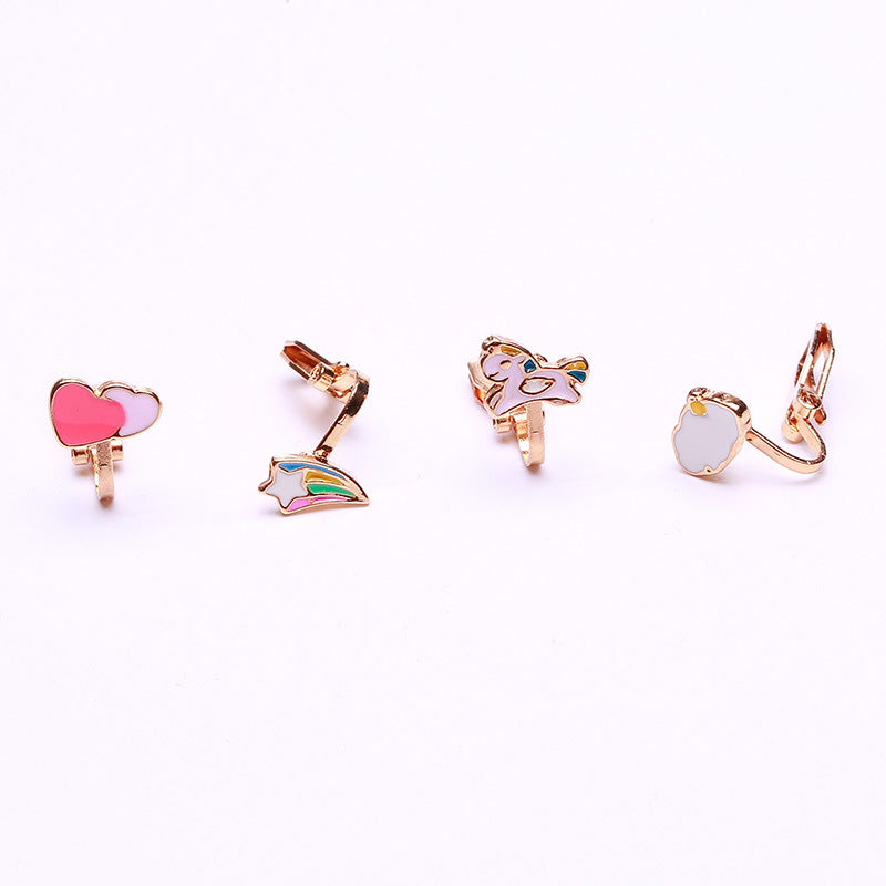 Alloy Cloud Rainbow Love Earrings (Minimo de Compra 2) MIC-QiR024