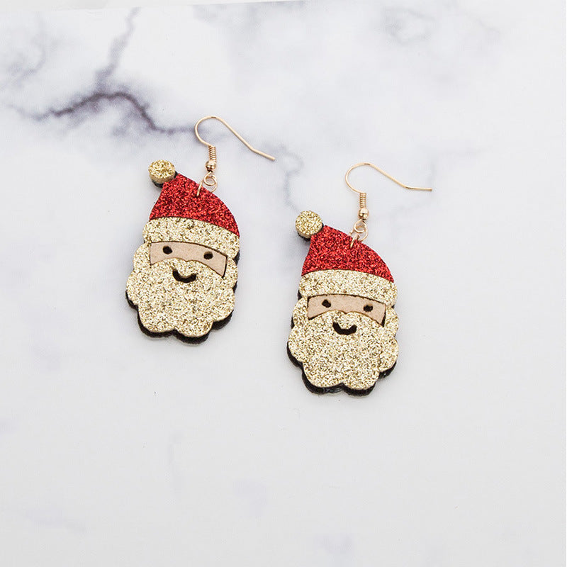 Alloy Cute Santa Claus Earrings MYA-KaiQ024