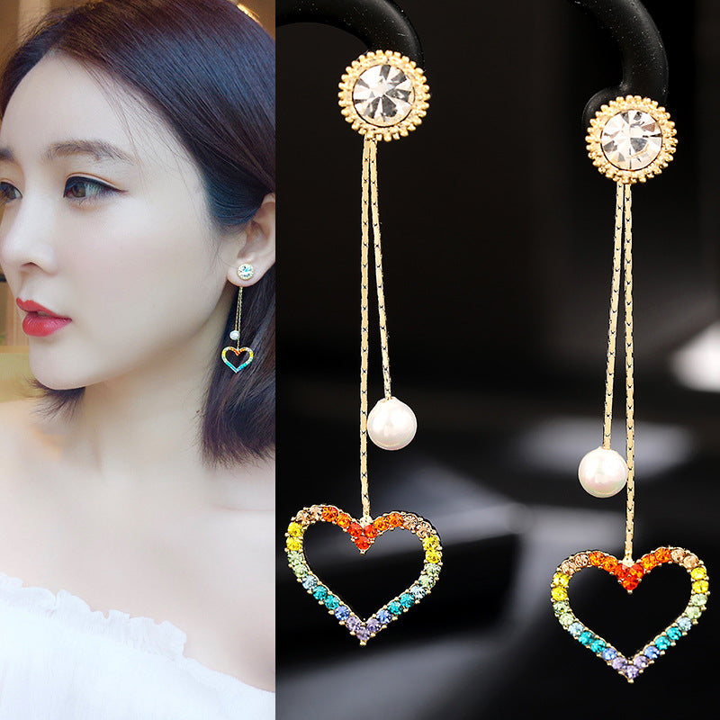 Alloy Love Five Point Star Pearl Earrings (Minimo de Compra 2) MIC-KaT001