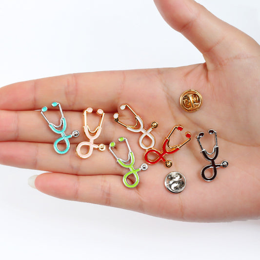 Alloy stethoscope brooch MIC-YiN006