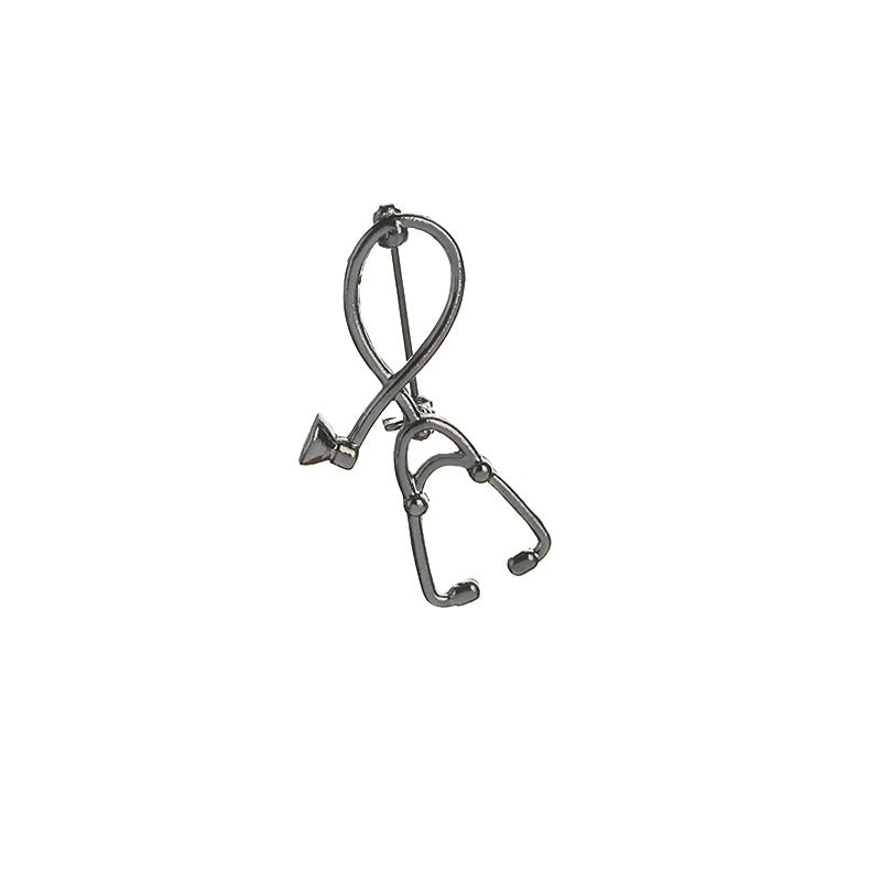 Alloy stethoscope brooch MIC-YiN006